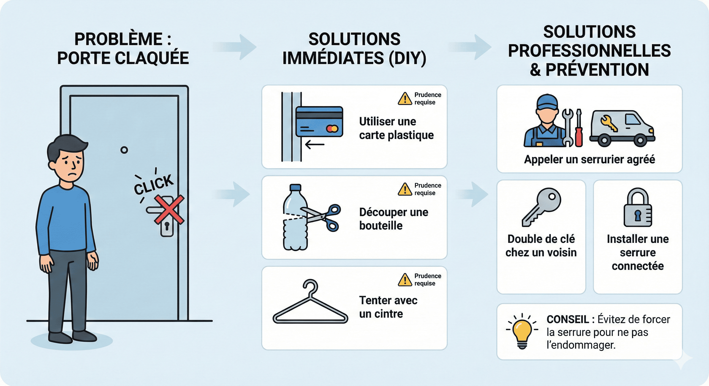 Article de blog : Que faire en cas de porte claquée ? Solutions et conseils
